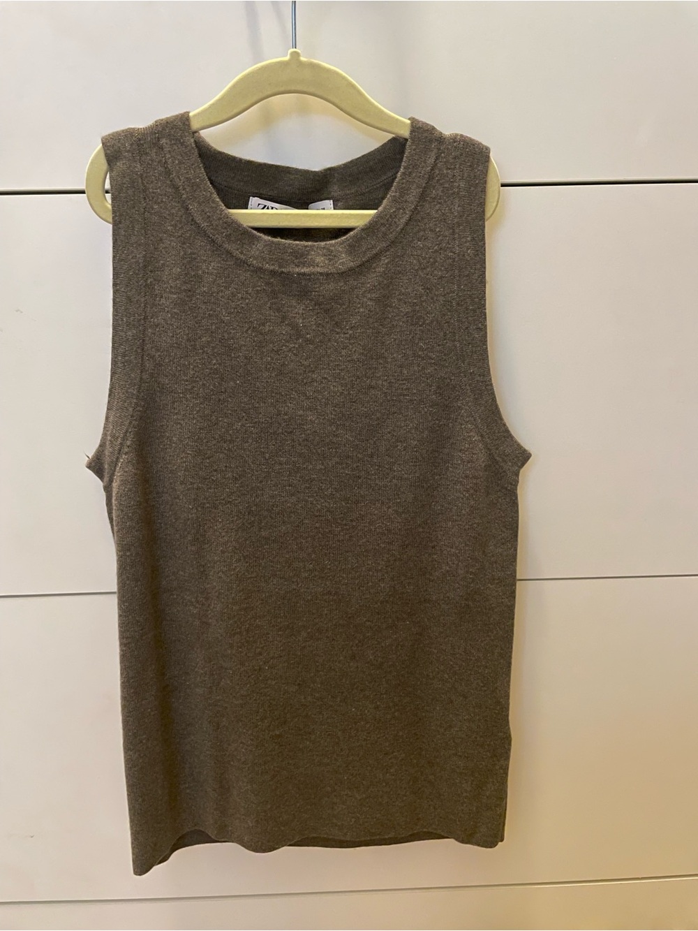 Zara beige/Brownish Sleeveless Knit Tank